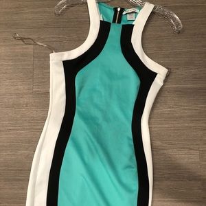 Multicolored fitted dress.